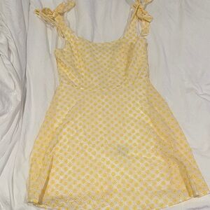 Yellow Floral Sleeveless Dress